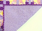 Purple Pink Yellow Flannel Cotton Baby Quilt  Blanket  44  X 44 