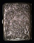 1900 s Chinese Export Bamboo Warrior Decoration Silver Cigarette Case  card Case