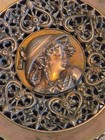 Beautiful Woman Victorian Art Tray Copper Brass 19th Century Relief Cast 