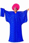 Women   s Blue African Lace Kaftan Dress W  Pink Gele Headwrap