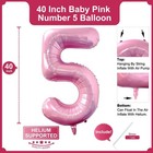 40 Inch Baby Pink Number 5 Balloon Large Size Jumbo Digit Foil Mylar Helium L   