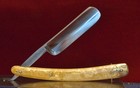 Vintage Dubl Duck Gold Edge Straight Razor 6 8 W cracked Ice Scales