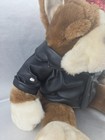 Dan Dee Collectors Choice Biker Bulldog Plush Faux Leather Jacket Bandana 18 