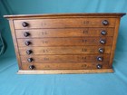 Antique Solid Oak Jessen   Rosburg Chicago Six Drawer Watch Makers Cabinet