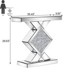Shyfoy 31 5   Console Table Mirrored  Silver Entryway Tables With Diamond Shaped
