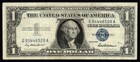 1957  1 Mismatched Serial Number Error Silver Certificate 