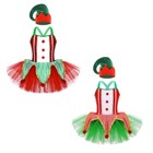 Kids Girls Christmas Set Jagged Tutu Leotard New Years Dress Role Play Xmas