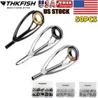 50pcs 10sizes Fishing Rod Tips Repair Kit Stainless Steel Ring Guide Replacement