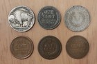 Coin Collection With Two 100  Year Old Coins And War Penny