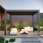 Outdoor Louvered Pergola Adjustable Waterproof Roof With Usb Charging Port