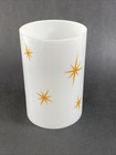 Mcm Light Shade Retro Atomic Stars White Milk Glass Cylinder 6 X 4 X 4