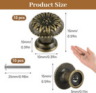10 Pcs Mini Metal Jewelry Box Knobs  Antique Brass Cabinet Handles  Mini Round F