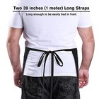 Jubatus 3 Pack 100  Cotton Server Apron With 3 Small 23 62 X 11 81 Inches Black