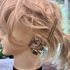 Vintage 70   s Brutalist Metal Cocktail Earrings Clip Mid Century Abstract Cluster