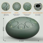 Rain Drum For Outside Garden  6 Inches 8 Notes Steel Tongue 6 Inches  Green 