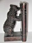 Vintage Verandah Heavy Cast Metal 7 1 2  Tall Standing Bear Bookends Used Bin 