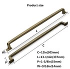 2 Pack 12 Inch Kitchen Cabinet Handles Brushed Antique Brass Cabinet Pulls Dr   