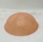 Vintage Mcm Ceiling Light Lamp Shade Pink Glass Frosted Round Art Deco