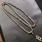 Energy Tibetan Old Agate Tiger Teeth Totem Dzi Bead 108 Lama Prayer Necklace