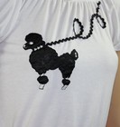 New 50s Style White Peasant Blouse With Poodle For Poodle Skirts _ Adult Size Xl