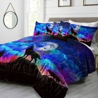 4pieces Set Of Three Wolves Howling Duvet Cover  Comfortable King Size 