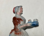 Vintage Baker Chocolate Girl Metal Pencil Sharpener Original Paint Advertising