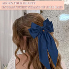 Hair Bows Navy Blue Bow Clip Large School Bow Fashion Back To School Hair Ribbon