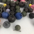 Lot Of 75 Vintage Painted Ball Self Shank Wood Sewing Buttons