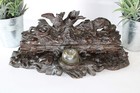 Antique 19thc Black Forest Swiss Wood Carved Desk Inwell Owl Fox Rare