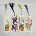 Handmade Watercolor Floral Bookmark Gift For Book Lover Size 4x1 5 Inches Lot 4