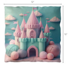 Nursery Kidsroom Throw Pillow Yarn Castle 12x12  16x16  24x24  Polyester