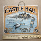 1910s Castle Hall Twins Cigars Stork Cardboard Advertising Sign Litho Ny Antique