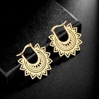 Women Bohemian Mandala Hoop Earrings - 316l Stainless Steel Vintage Boho Gold