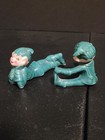 Porcelain Mcm Pixie Elf Figures Pair Green Vintage Japan 4 