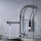 Commercial Kitchen Sink Faucet Single Handle Pull Down Sprayer Swivel Tap Chrome
