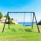 600lbs 4 In 1 Combo Swing Set With 3 Swings Backyard Kids Playset Metal A-frame