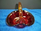 Indiana Glass Tiara Sunset Amberina Glass Basket Constellation Jd 1970s Vintage