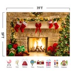 7x5ft Christmas Fireplace Theme Backdrop For Photography Tree Sock Decoration   