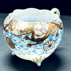     antique Chinese Japanese Porcelain Small Footed Cup Hand Painted Gold Dragon