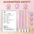 4-pack Silicone Pacifier Clip With Adapter Ring Fits Mam Dummy  Soft Flexible Bi