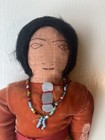 Vintage Rare Native American Indian Navajo Velvet Cloth 11  Doll Beaded Necklace