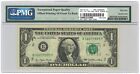 1977  1 Federal Reserve Note New York Fr 1909-b Pmg Au 55 Epq Bold Offset Error