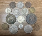 Lot Of 15 Foreign World Coins With  800 Silver 1961 Canadian Quarter