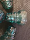 Vintage Hemingray No  40  Aqua Blue Green Glass Insulator  Pre-1921      4pc 