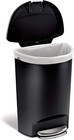13 Gal Step Trash Can W  Slide Lock  Semi-round  Black Plastic