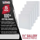 6  X 6  Gallery Depth 1-1 2  Profile Stretched Canvas 5-pack - Gesso Primed