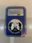 2019 W  1 American Silver Eagle 1oz  999 Silver Ngc Pf69 Ultra Cameo Blue Core