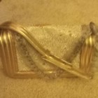 Chanel Gold Metallic Shoulder Bag W  Chain Strap  Turn Lock  Logo Pattern