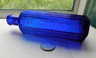 Stunning Rare Blue Six Sided Ridge Poison Embossed poison Not To Be Taken