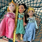Disney Princess Plush Dolls Lot Of 3 Aurora Jasmine Cinderella Small 6-14 In